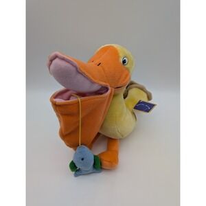 Vintage Royal Plush 'Bird with Fish' Pelican w Tag 9.5" 1999/2000